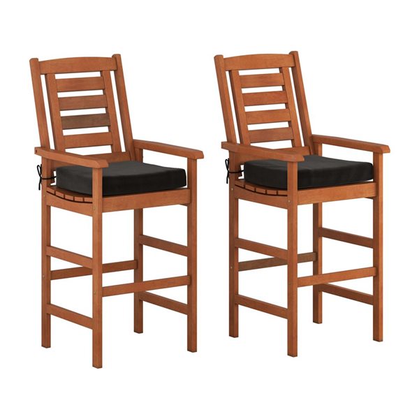 Corliving 2pc Cinnamon Brown Hardwood, Outdoor Bar Chairs Canada