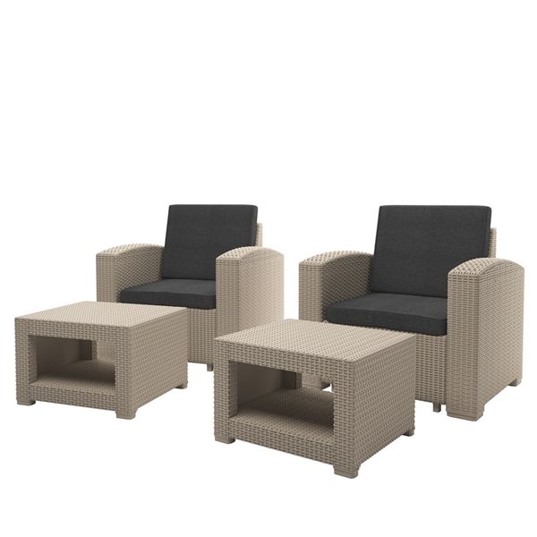 Corliving Outdoor Chair And Ottoman Set Beige Plf 111 C Reno Depot