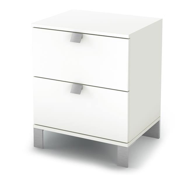 South Shore Furniture Spark 2 Drawer Nightstand 19 5 In X 17 In X 23 In White 3260060 Reno Depot