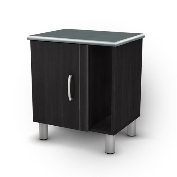 South Shore Furniture Cosmos Nightstand With Storage Black Onyx And Charcoal 3127063 Reno Depot