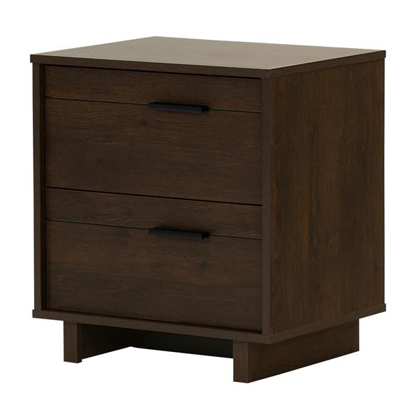 South Shore Furniture Fynn 2 Drawer Nightstand Brown Oak 10281 Reno Depot