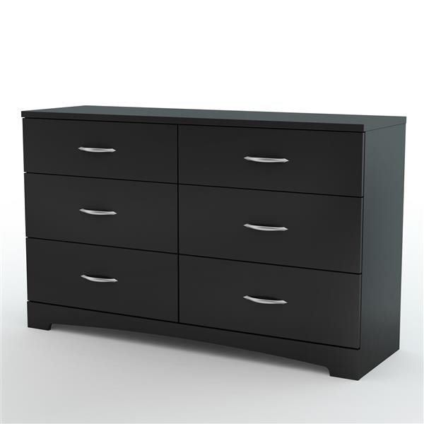 South Shore Furniture Step One 6 Drawer Double Dresser Black