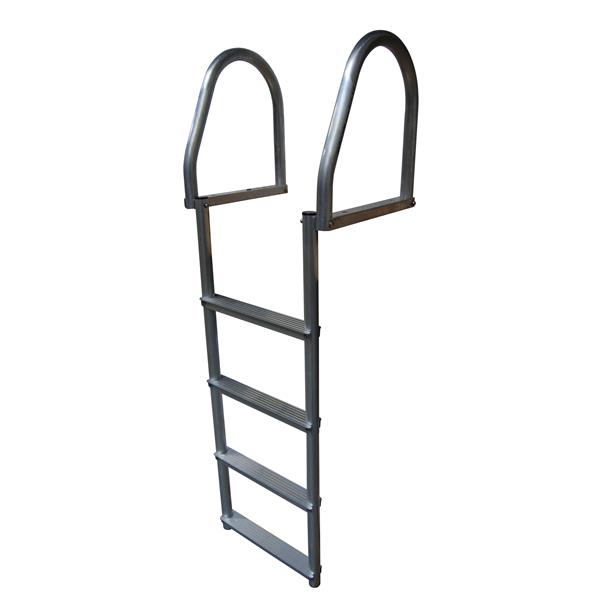Dock Edge ECO Flip-Up Dock Ladder - 4 Steps - Aluminum - Gray