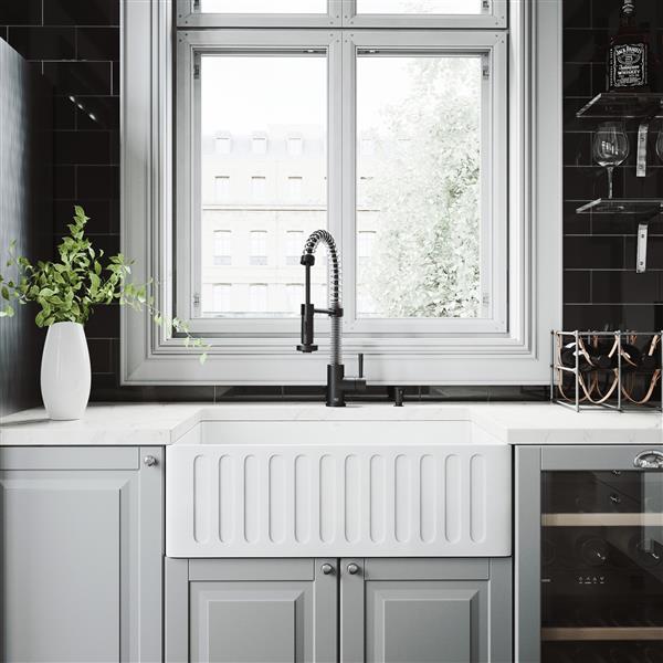 Matte Stone Farmhouse Kitchen Sink 30