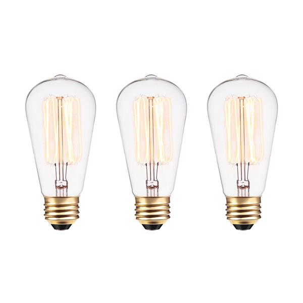 Globe Electric Edison S60 Incandescent Filament Bulb - Pack of 3