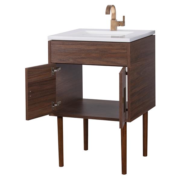 Nordic Canada Meuble-Lavabo Ronnda 24 po. W x 33 po. H x 18 po. D en Chêne  Givré Avec Comp