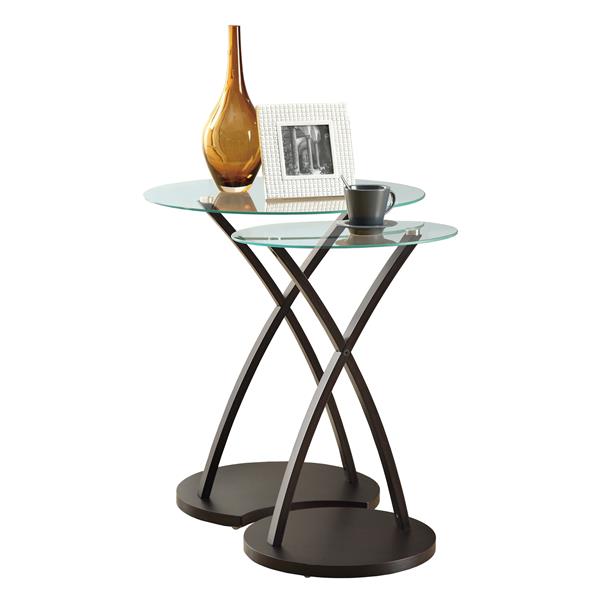 MONARCH SPECIALTIES Monarch Accent Tables 16.5in x 24in Glass