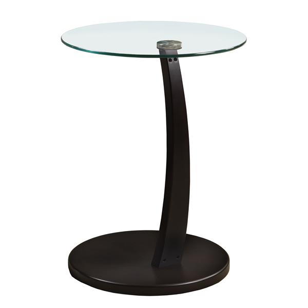 Table d'appoint, 17,75" x 24", verre, cappuccino