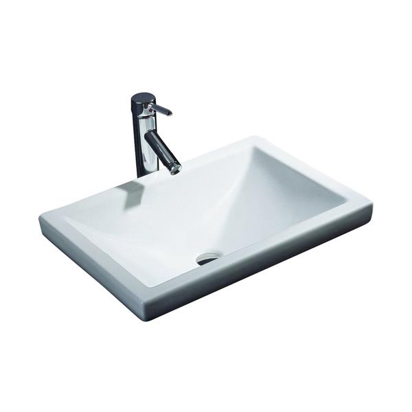 Cantrio Koncepts Rectangular Bathroom Sink - White