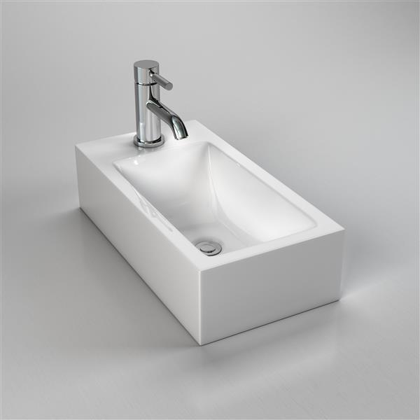 Cantrio Koncepts Rectangular Vessel Bathroom Sink with Overflow