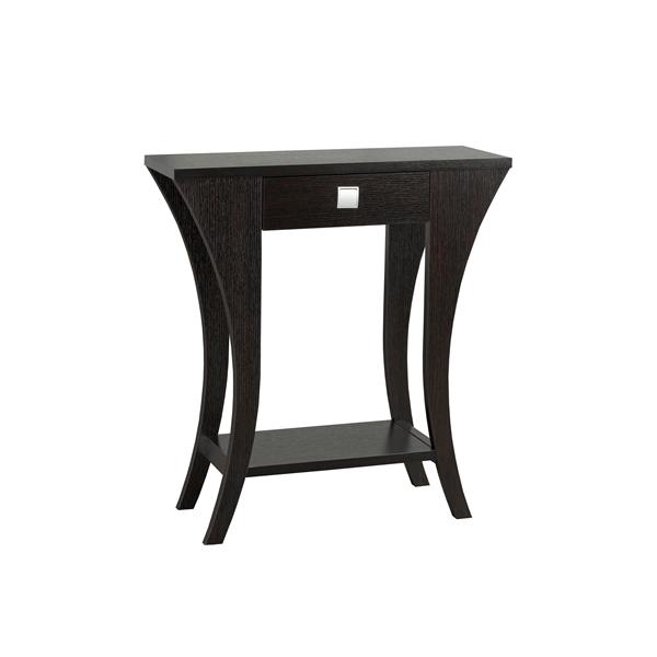 Table console, 11,5" x 33,5", bois, cerise foncée