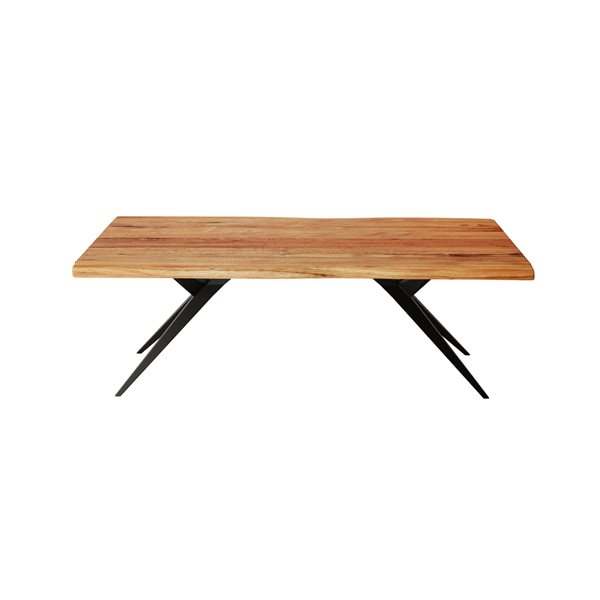 Table en bois d'Acacia MobX Zen piètement aérien noir 84 po