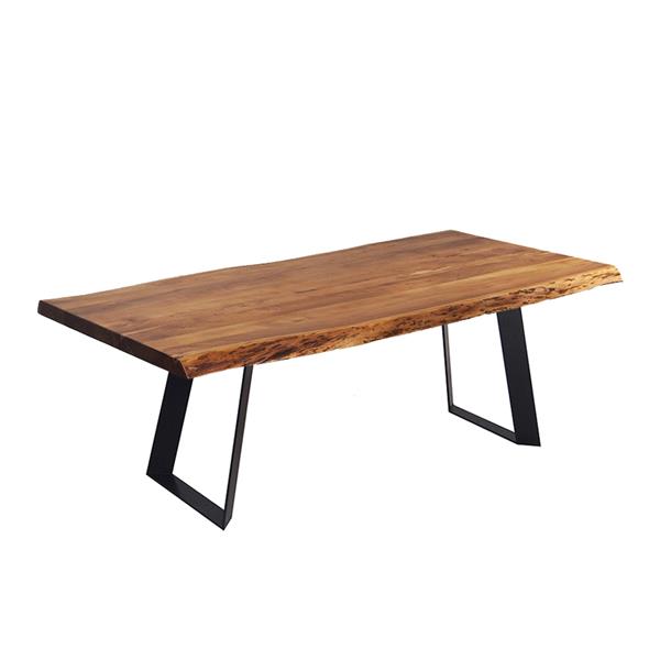 Corcoran Acacia Live Edge Dining Table with Black Rocket-legs - 72"
