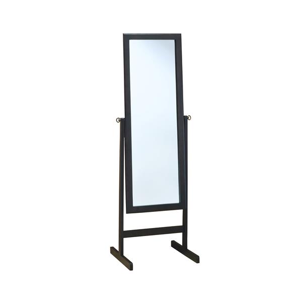 Monarch Oval Standing Mirror with Wood Frame - 60-in - Cappuccino