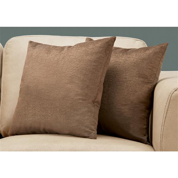 Monarch Specialties Inc. 2-Piece Tan 18x18 Pillow Set