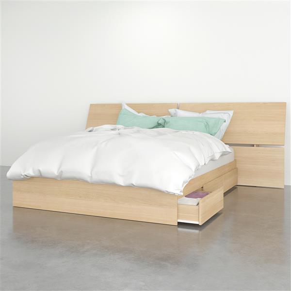 Nexera Contemporary Queen Bedroom Set - 2 Pieces - Maple
