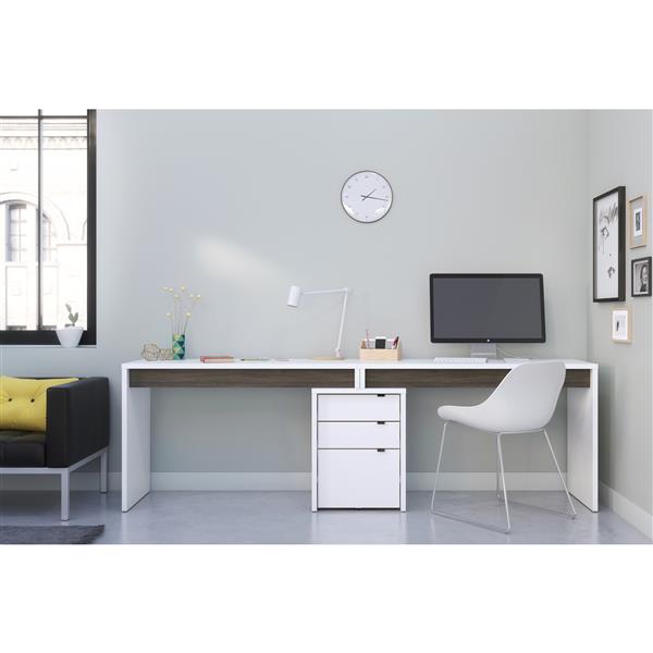 Nexera Chrono Contemporary Home Office Set - 3 Pieces - Grey/White