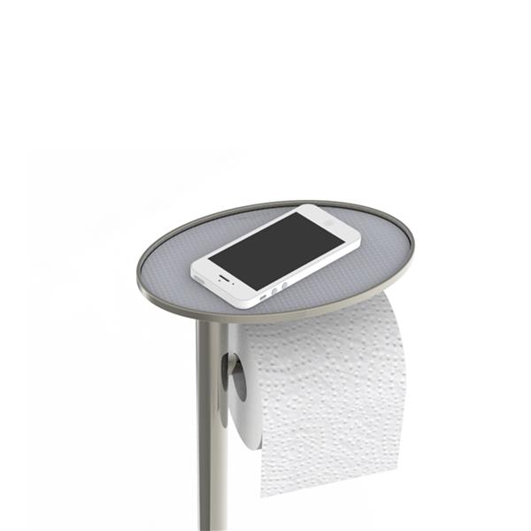 Optima Cube Way Porte papier toilette Chrome avec tablette en verre trempé  Noir (HolderOptima) - Livea Sanitaire
