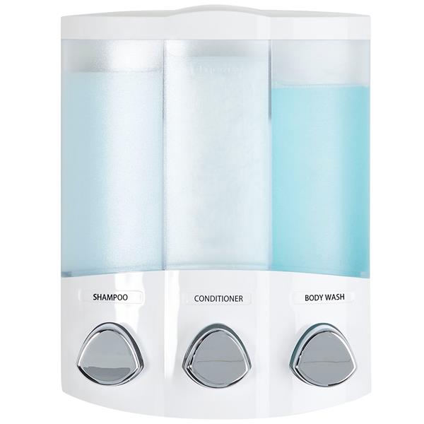 Distributeur de savon TRIO, Blanc, 7" x 3.75" x 8.75"