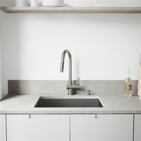 Vigo Kitchen Sink With Faucet Grid Strainer 23 In X 18 In
