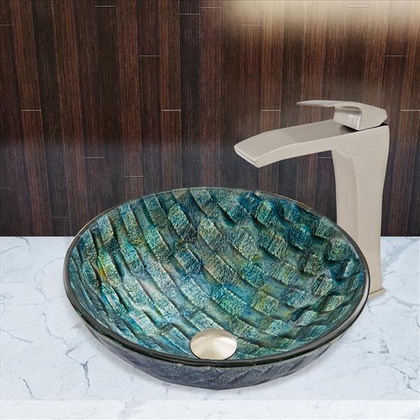 Vigo Oceania Vessel Bathroom Sink With Vessel Faucet Vgt550 