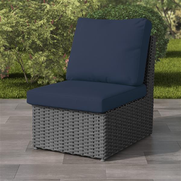 Corliving Charcoal Grey Wicker Armless, 24×24 Patio Cushions