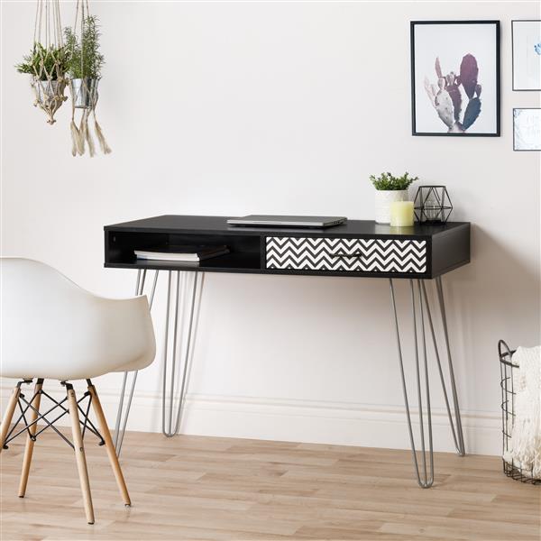 Corliving Black Entryway Desk With Drawer And Cubby Lff 200 D