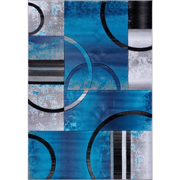 La Dole Rugs®  Adonis Geometric Area Rug - 8' x 11' - Turquoise/Black