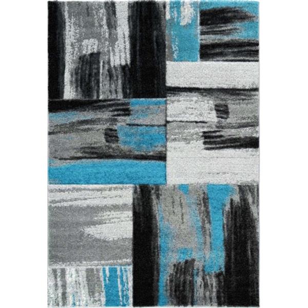 La Dole Rugs®  Copper Abstract Area Rug - 6' 2" x 9' 2" - Blue/Black