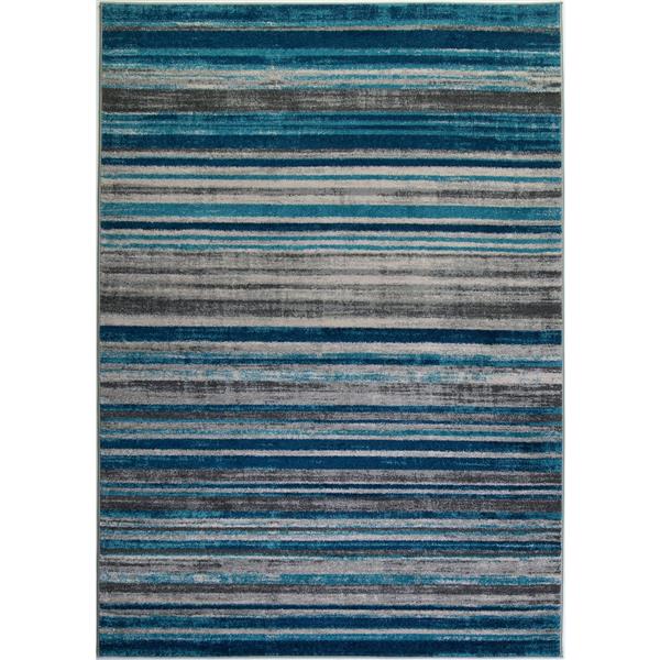 La Dole Rugs®  Kensington Line Abstract Rug - 7' x 10' -  Blue/Ivory