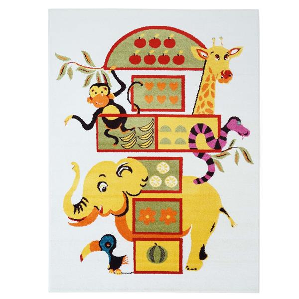 La Dole Rugs®  Kids Moda Elephant Rug - 7' x 10' - White