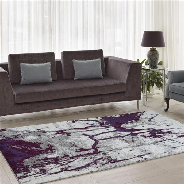 La Dole Rugs Anise Art Area Rug 7 X, Purple Living Room Rugs