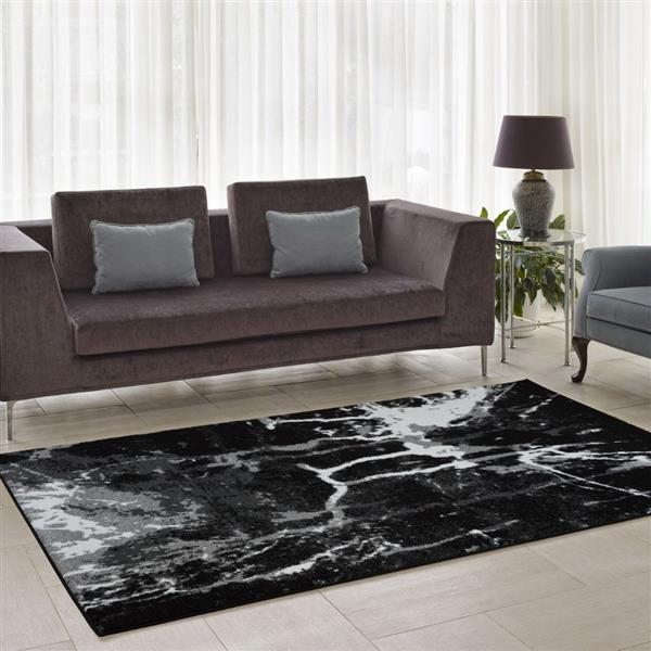 La Dole Rugs® Anise Art Area Rug - 4' x 6' - Black/White