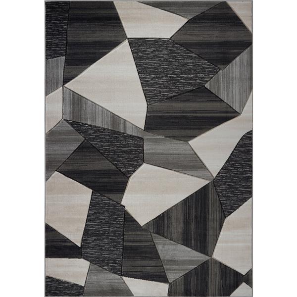 Tapis moderne de La Dole Rugs(MD), 2' x 3'3 ", noir/gris