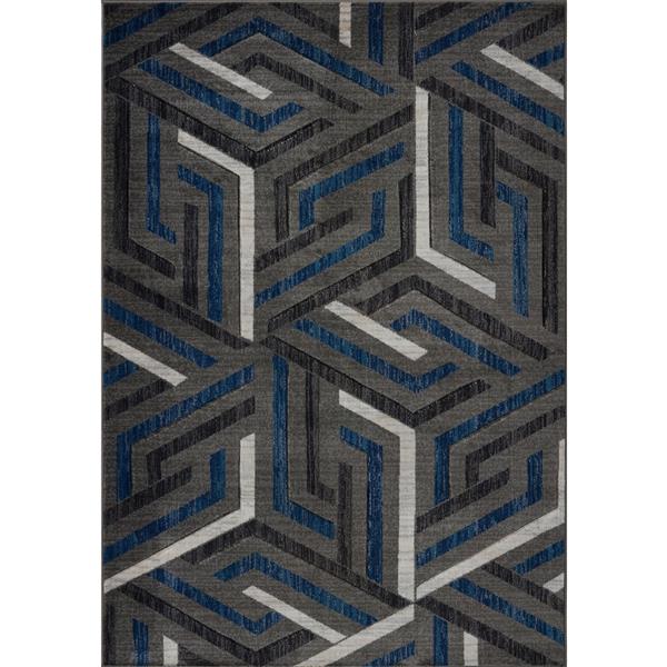 La Dole Rugs® Modern Area Rug - 7' x 10' - Dark Grey/Blue