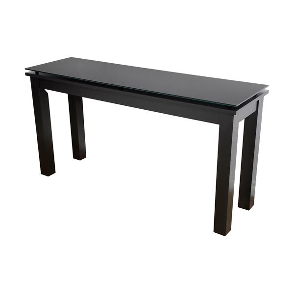 Plateau Accent Table Black Satin Paint Finish 54 In X 16 In