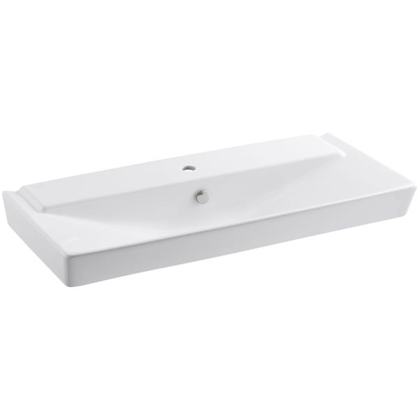 Lavabo console Rêve, 18,36" x 6,69", argile, blanc