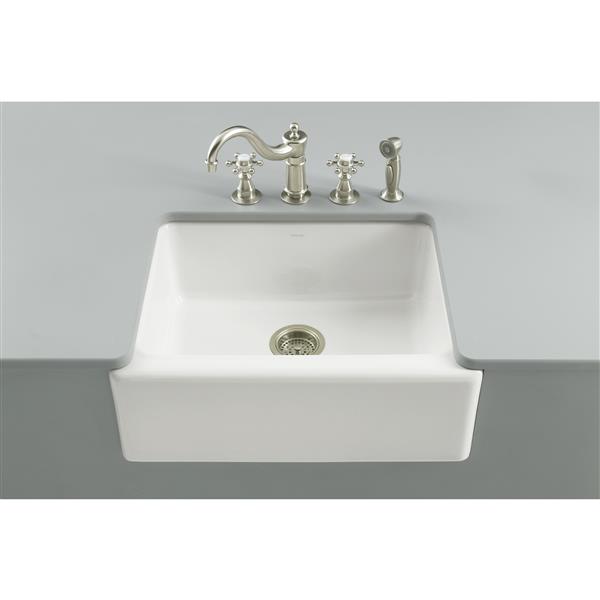 KOHLER Alcott Undermount Single Kitchen Sink - 25.25-in - White 6573-5U ...