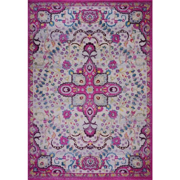 Gros tapis perse traditionnel «Darcy», 3' x 10', rose