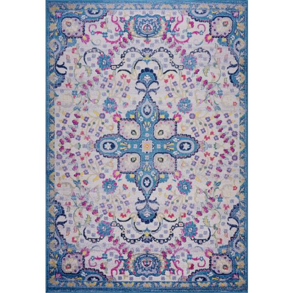Gros tapis perse traditionnel «Darcy», 3' x 10', bleu