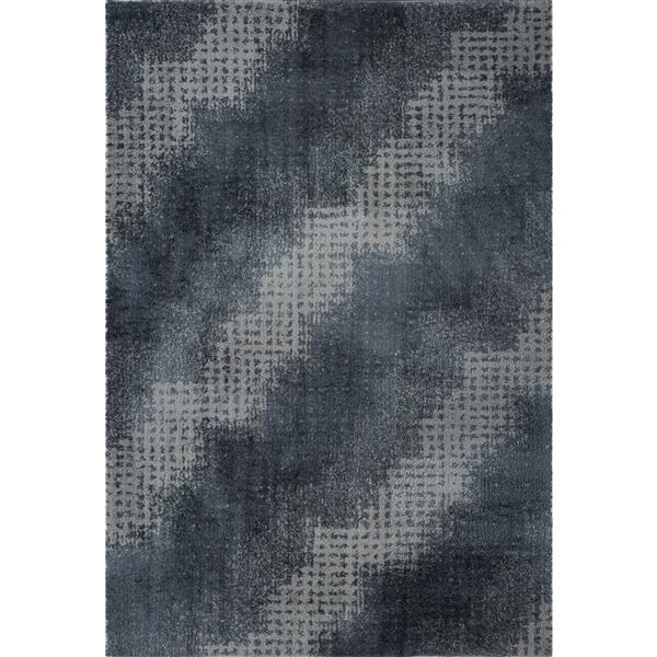 Tapis abstrait Coquitlam, 5,3' x 7,5', microfibre, gris