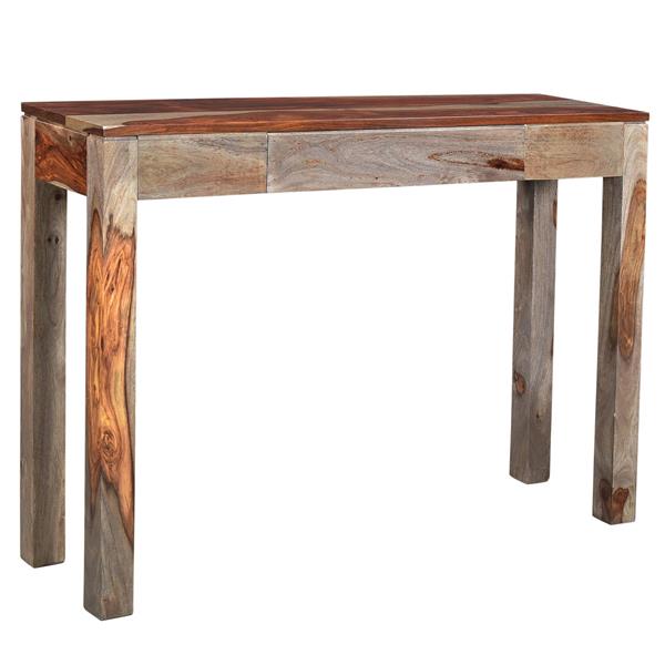 Table console en bois massif !nspire, 30 po x 42 po, brun et gris