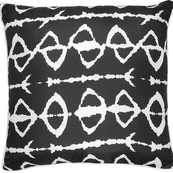 Notre Dame Design Midland Outdoor Pillow - 22-in- Polyester - Dark Gray/White