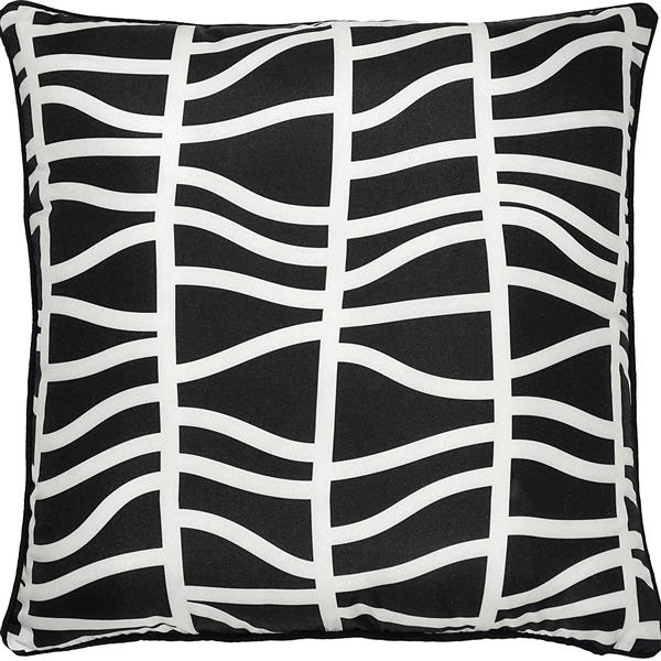 Notre Dame Design Fieldfare Chevron Outdoor Pillow - 22-in- Polyester - Black
