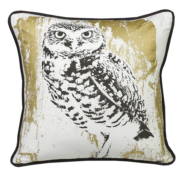 Coussin décoratif «Snow Owl», 20" x 20", multicolore