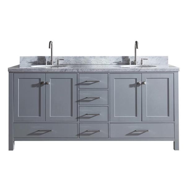 Ariel Cambridge 73 In Grey Double Sink, 73 Bathroom Vanity Top
