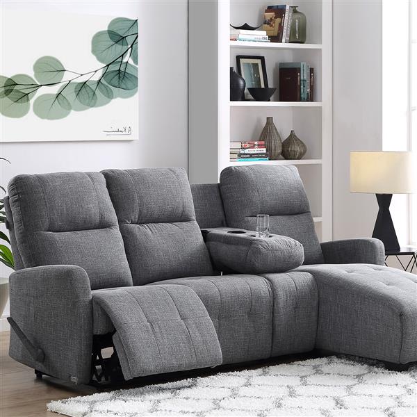 Famv Faro Recliner Sectional Right Hand Facing Long Chair Grey 9377 R Giorgiocharcoal Reno Depot