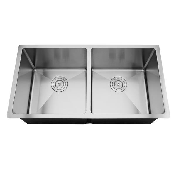 Elegant Stainless Double Undermount Sink 34 In Stainless Steel   330682989 MainImage 001 L 