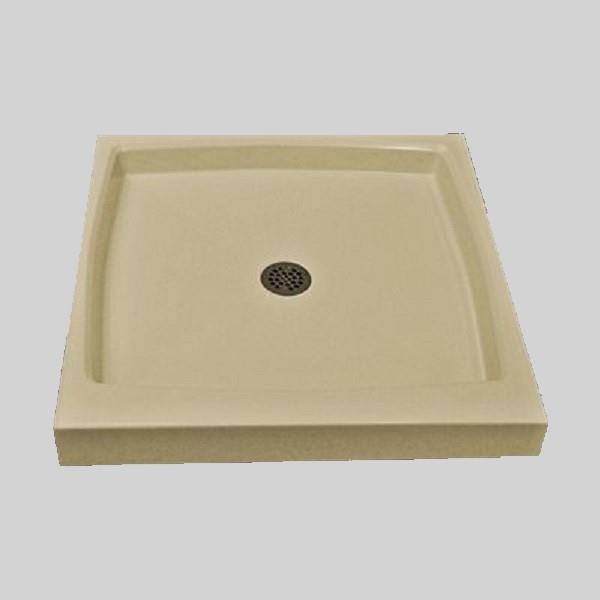The Marble Factory Single Shower Base with Center Drain 36in x 36in