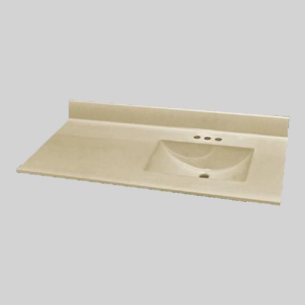 The Marble Factory 49in x 22in Bathroom Vanity Top with Integral Sink Solid Bone RénoDépôt